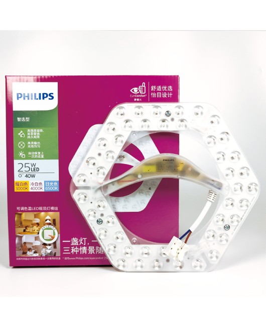 Philips Ceiling Light Panel Light Strip Replacement Non Perforated Magnetic Absorption Module Light Source Tri color Dimming LED Ceiling Light Core