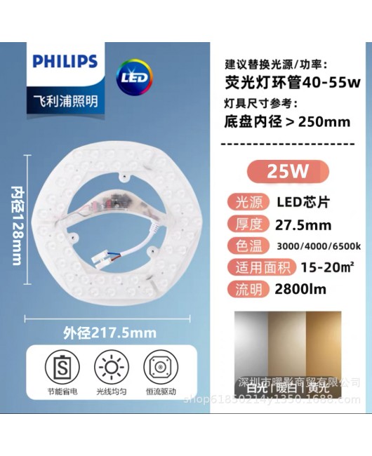 Philips Ceiling Light Panel Light Strip Replacement Non Perforated Magnetic Absorption Module Light Source Tri color Dimming LED Ceiling Light Core