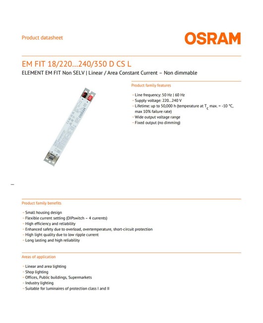 OSRAM EMFIT strip lighting controller wardrobe power panel light constant current cabinet LED driver power supply