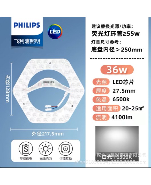 Philips Ceiling Light Panel Light Strip Replacement Non Perforated Magnetic Absorption Module Light Source Tri color Dimming LED Ceiling Light Core