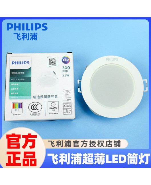 PHILIPS minimalist DN200 series ceiling hole light commercial ultra-thin embedded original Philips tube light