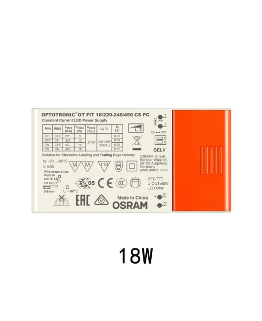 Osram controllable silicon constant current monochrome dimming power supply 8w40w flat panel lamp tube light LED driver power supply