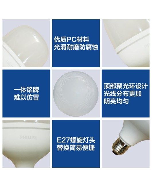 Philips Lighting e40 screw high-power bulb low ceiling workshop plastic wrapped aluminum industrial style LED bulb light