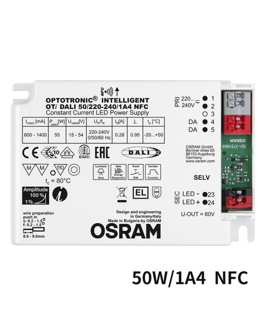 Non flicker constant current Osram Dali dimming power supply OSRAM flat light 35W indoor LED driver power supply