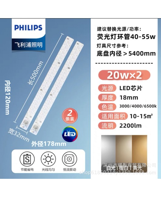 Philips Ceiling Light Panel Light Strip Replacement Non Perforated Magnetic Absorption Module Light Source Tri color Dimming LED Ceiling Light Core