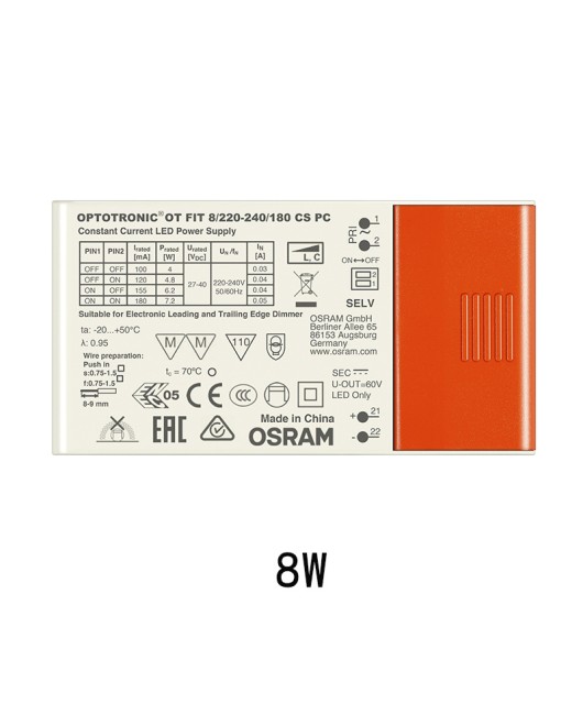 Osram controllable silicon constant current monochrome dimming power supply 8w40w flat panel lamp tube light LED driver power supply