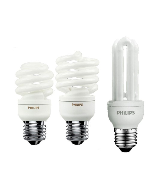 E27e14 lamp head U-shaped bulb wholesale fluorescent tube Philips energy-saving lamp tricolor spiral energy-saving lamp