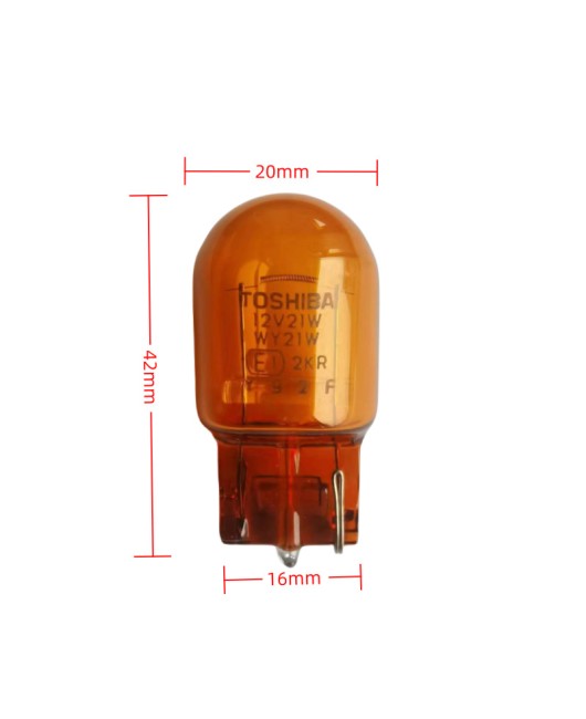 Toshiba T20 Monofilament Automotive Steering Light Bulb 12v 21w Amber Yellow wy21w Large Insert Bubble