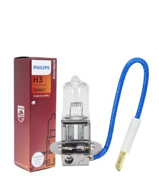 Philips car light bulb H3 24v70w 100w truck large car fog lights high and low beam headlights long life