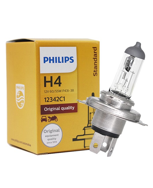 Philips car light bulb H1 H7 H4 12v high beam low beam fog lamp halogen long-lasting ultra bright front headlight