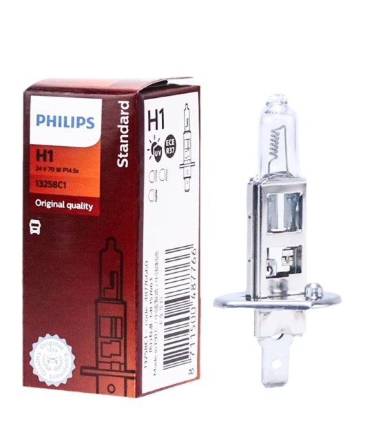 Philips Car Light Bulb H1 24V 70W Long Life 13258 Truck Large Headlights Excavator Bus