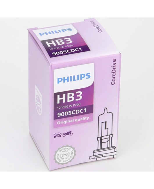 Philips car light bulb HB3 9005CDC1 12V60W high beam low beam headlight halogen longevity genuine