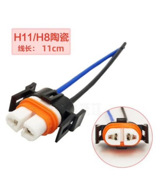 Car headlight bulb ceramic high-temperature resistant socket copper wire plug base 9005/H8/H11/006/HB3