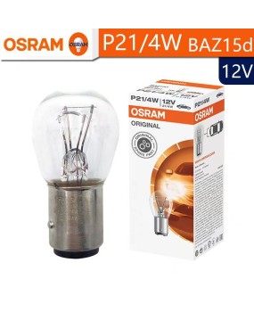 Osram car light bulb P21/4W high and low oblique foot brake light for driving 12V, suitable for old Mingrui/Touareg 7225