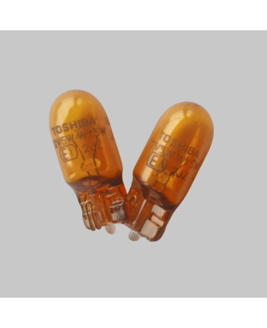 Toshiba car light bulb WY5W T10 amber yellow orange side turn signal light 12V leaf plate small plug-in bulb width