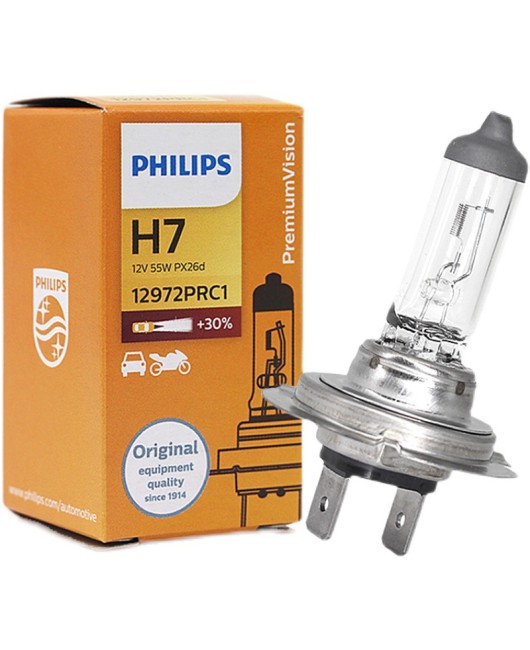 Philips car light bulb H7 12V55W low beam high beam headlight 12972PRC1 brightening 30% brightening type