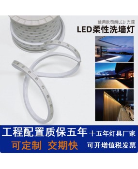 LED flexible wall washing lamp diffuse reflection lens strip engineering bridge silicone lighting outdoor waterproof 24V spotlight