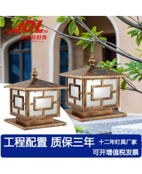 Solar column headlights, garden courtyard lights, villa wall and fence entrance lights, household outdoor waterproof door post lights