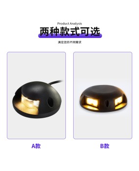 Surface mounted buried light, single-sided, double-sided, one, two, four side transparent outdoor LED waterproof step light, no opening required