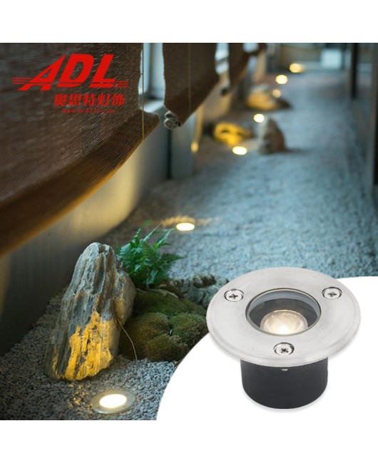 LED embedded ultra-thin buried light, outdoor waterproof buried spotlight, lawn light, square corner ground low floor light