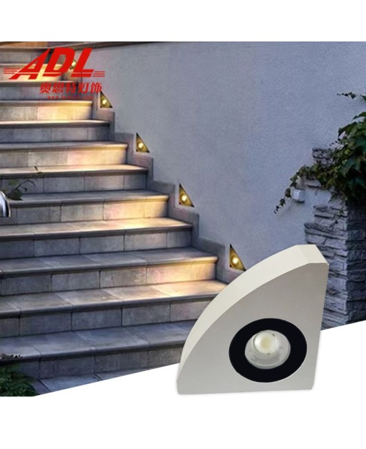 LED outdoor small spotlights, waterproof corner lights, walkway lights, stack paths, one beam of light, corridors, stairs, steps, wall lights