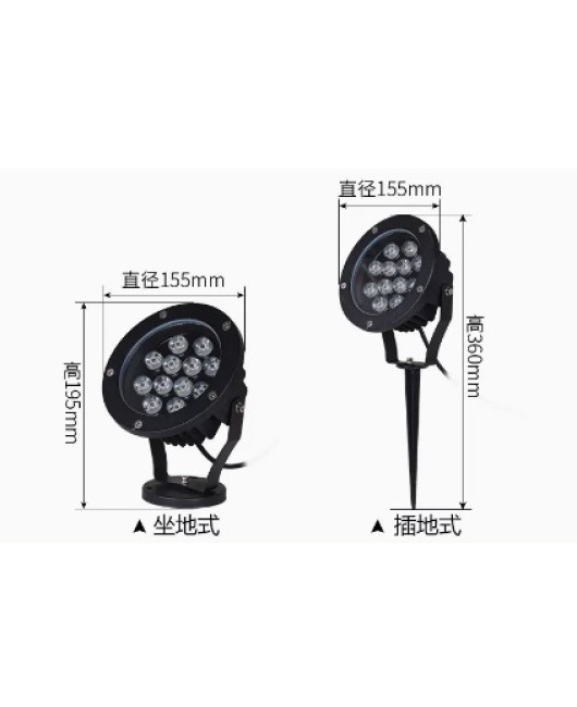 LED spotlights, tree lights, tree floor lights, outdoor waterproof landscape garden lawn lights, circular floodlights