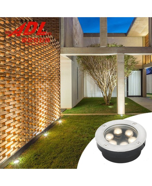 LED embedded ultra-thin buried light, outdoor waterproof buried spotlight, lawn light, square corner ground low floor light