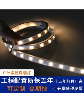 LED flexible wall washing lamp diffuse reflection lens strip engineering bridge silicone lighting outdoor waterproof 24V spotlight