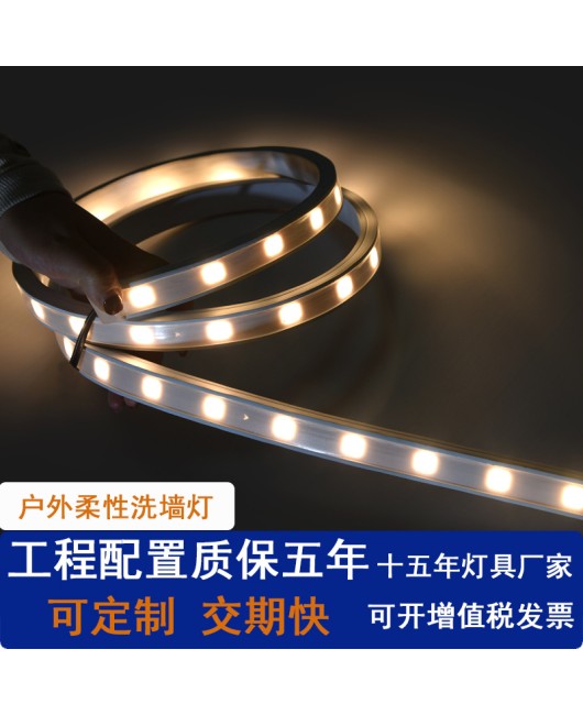 LED flexible wall washing lamp diffuse reflection lens strip engineering bridge silicone lighting outdoor waterproof 24V spotlight