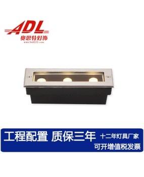 LED buried light strip 12W waterproof step light outdoor square linear ground light embedded linear buried light