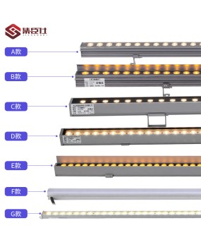 LED outdoor line lights, hotel building lighting engineering, wall washing lights, waterproof DMX512 external control contour lights