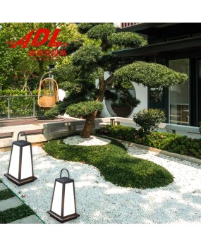 New Chinese style column head lamp, Japanese style electrically connected solar waterproof villa, homestay, outdoor garden, courtyard, lawn leading lamp