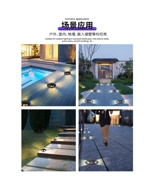 LED side transparent buried light, outdoor waterproof wall corner, step side illuminated walkway light, 3W5W7W courtyard landscape light