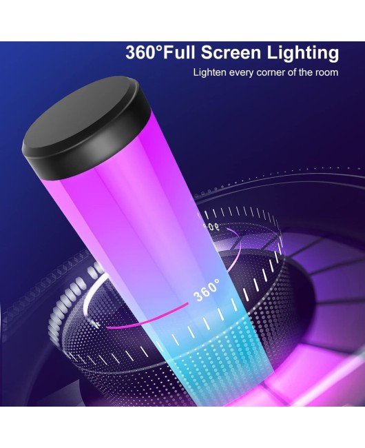 360 degree luminous ambient light, bedside lamp, voice controlled living room ambient light, rhythm lamp, home ambient light, RGB