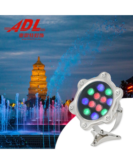 LED Underwater Light Pool Underwater Light Fish Pool Landscape Light Remote Control Waterproof Colorful Spotlight Fish Tank Light Pool Light