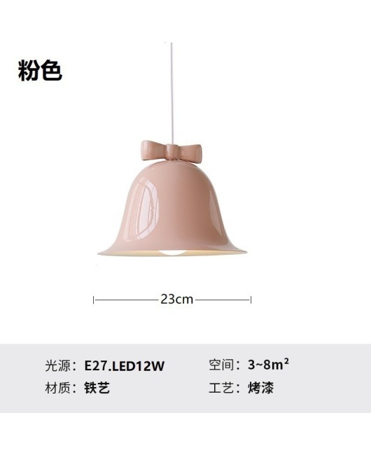 Macaron Bow Nordic Designer Bedroom Bedhead Children's Dining Table Bar Shop Iron Pendant Light