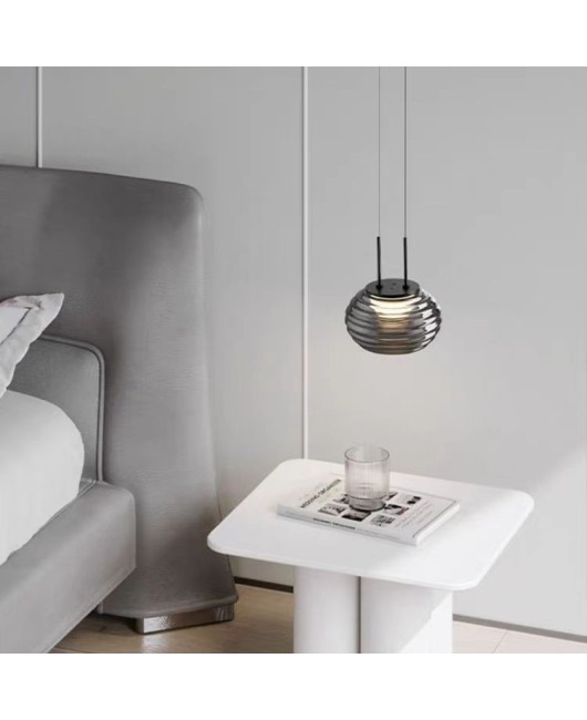 Nordic modern minimalist Italian minimalist small pendant light, living room, dining room, bar design, high-end bedside glass pendant light