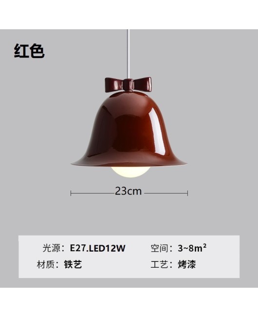 Macaron Bow Nordic Designer Bedroom Bedhead Children's Dining Table Bar Shop Iron Pendant Light