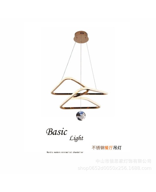 Beisijia Stainless Steel Nordic Minimalist Light Luxury Living Room, Dining Room, Bedroom, Living Room, Study, Designer's Line Pendant Lamp