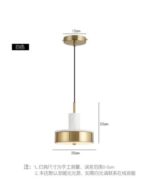 Nordic minimalist light luxury all copper marble restaurant bar counter bedroom bedside pendant light modern dining table lighting fixtures