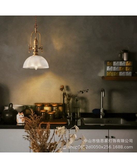 2024 All Copper Bedroom Headboard Light Luxury Modern Minimalist Long Line Bar Bar Restaurant Light Nordic All Copper Pendant Light