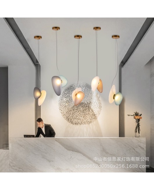 Beisijia's new modern Nordic light luxury pebble art restaurant creative colored glass pendant light