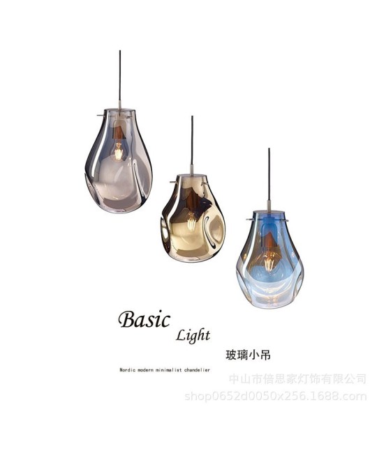 Nordic minimalist modern glass round pendant light, milk tea shop, clean bar restaurant pendant light, designer bedroom bedside pendant light