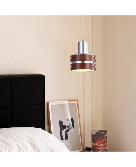 Japanese style walnut retro headboard Bauhaus antique style old villa bedroom window display pendant light wall lamp