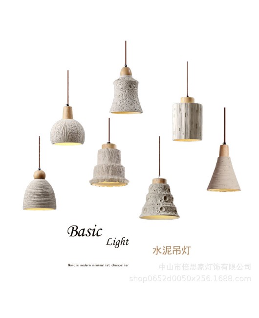 Cross border Wabi Sabi style Japanese style personalized cement bedroom bedside lamp homestay restaurant lamp art bar counter living room lamp pendant light