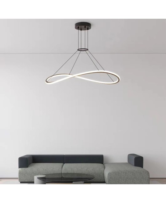 Modern minimalist all copper Italian minimalist living room pendant light, new designer circular full spectrum master bedroom pendant light