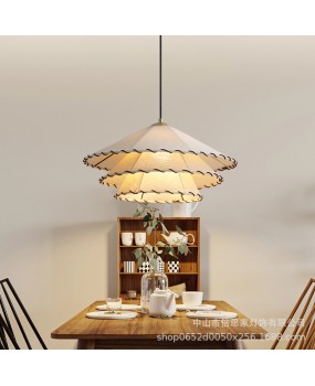 Japanese style minimalist restaurant, Chinese style fabric creative straw hat homestay, hot pot restaurant, tea room, clothing store, lotus leaf lighting, pendant lamp