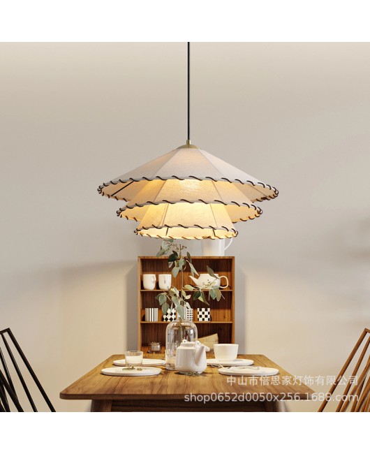 Japanese style minimalist restaurant, Chinese style fabric creative straw hat homestay, hot pot restaurant, tea room, clothing store, lotus leaf lighting, pendant lamp