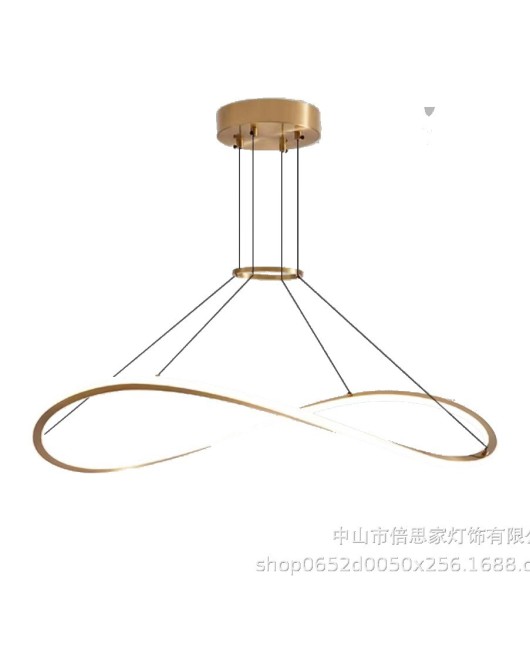 Modern minimalist all copper Italian minimalist living room pendant light, new designer circular full spectrum master bedroom pendant light