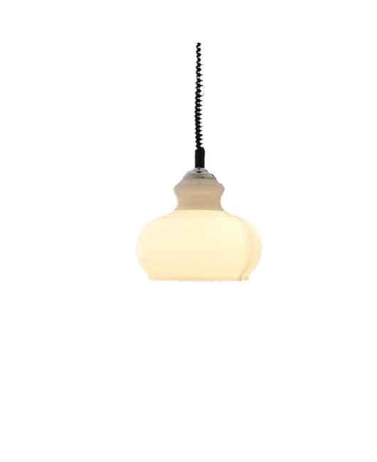 Medieval Nordic French Milk Glass Pendant, Postmodern Grass Green Orange Study, Dining Room, Bedroom Entry Light